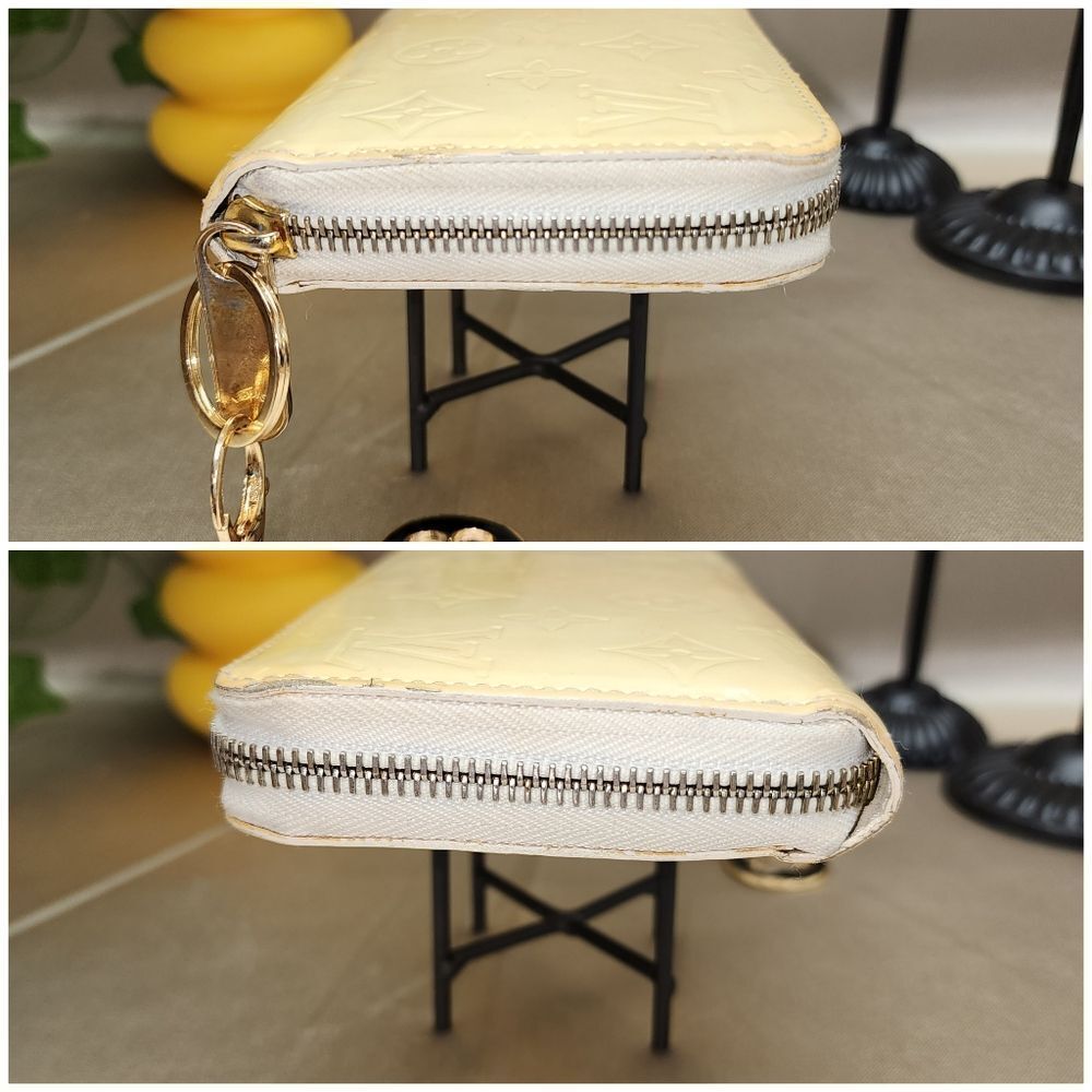 Authentic Louis Vuitton Yellow Vernis Zipper Around Wallet W/ Dust Bag - Picture 6 of 17